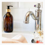 Flacon pompe en verre ambré 500 ml – Image 2