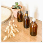 Flacon pompe en verre ambré 500 ml – Image 3